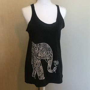 Grey Elephant Print Racerback Tank